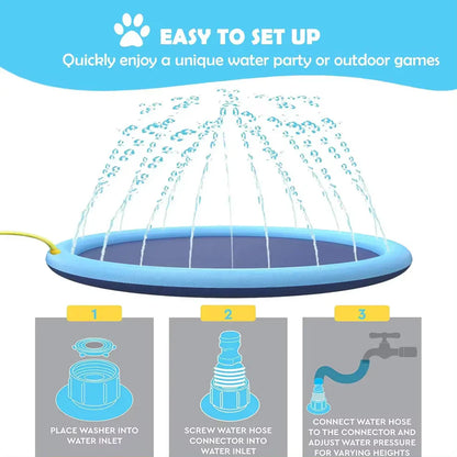 Splash Pad Anti-Slip Splash Pad for Kids & Dogs Durable Summer Outdoor Water Toys